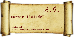Amrein Ildikó névjegykártya