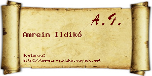 Amrein Ildikó névjegykártya